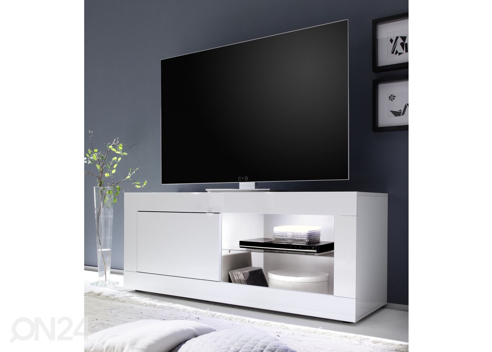 Valkoinen TV-taso Basic kuvasuurennos