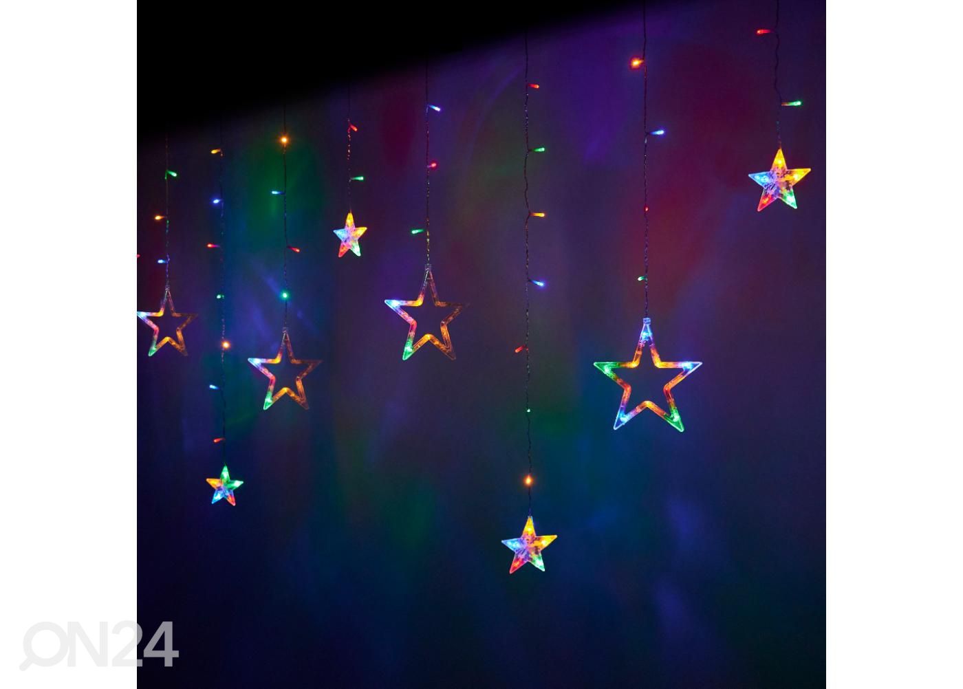 Valoverho Tähdet 2.5 m 138LED monivärinen kuvasuurennos