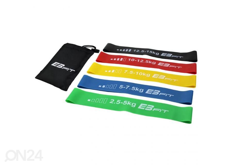 Vastuskuminauhat 5in1 Fitnnes Crosfit mini Band EB FIT 1028842 kuvasuurennos