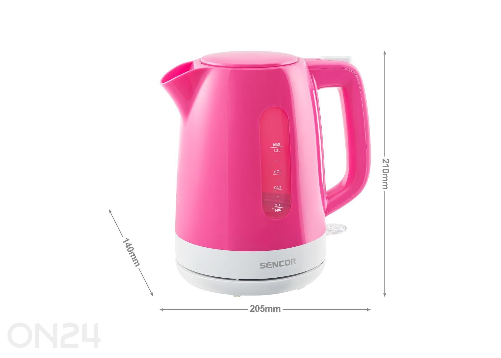 Vedenkeitin Sencor 1 L SWK1028RS, pinkki kuvasuurennos mitat