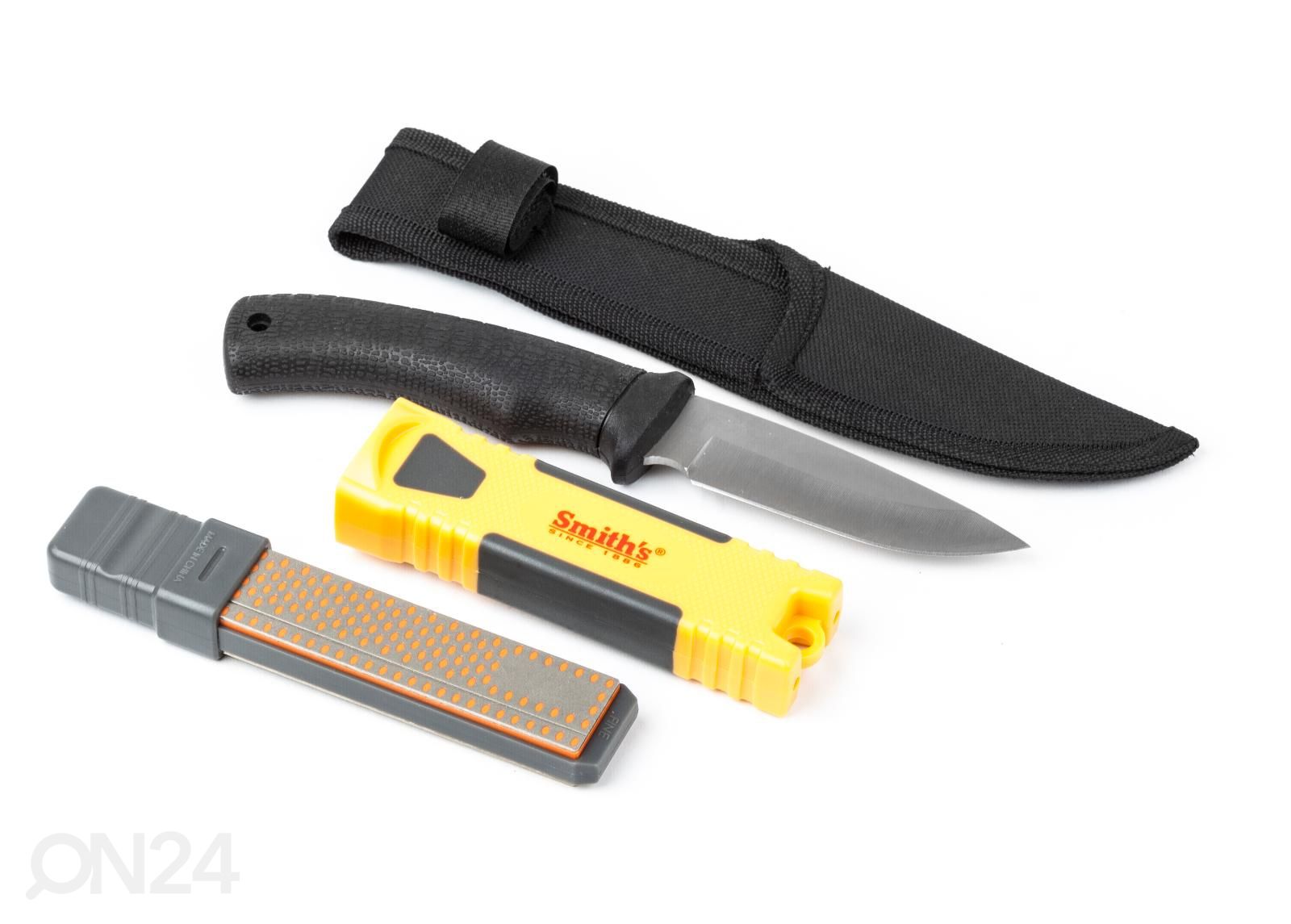Veitsenteroitin Smiths Dual Grit Diamond + metsästyspuukko kuvasuurennos