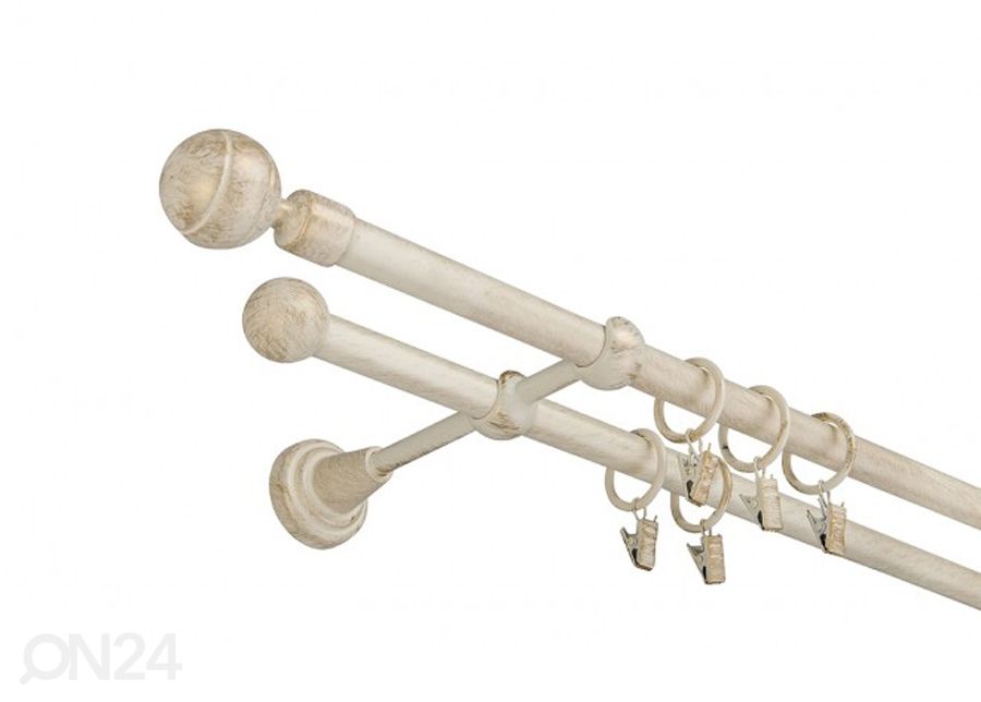 VerhotankoPaola 160 cm, 2-rivinen Ø16 mm hiottu valkoinen kuvasuurennos