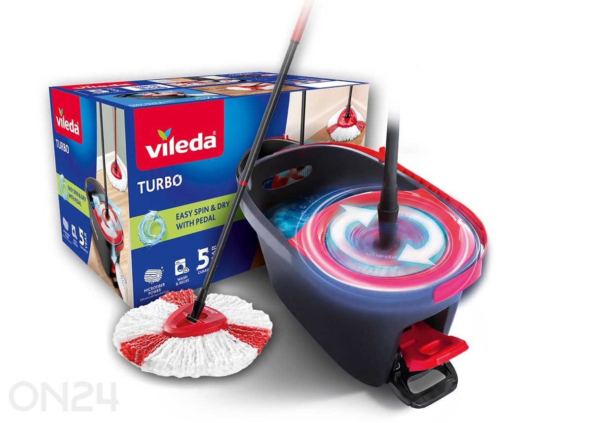 Vileda lattianpuhdistussetti Easy Wring&Clean Turbo moppi + sanko kuvasuurennos