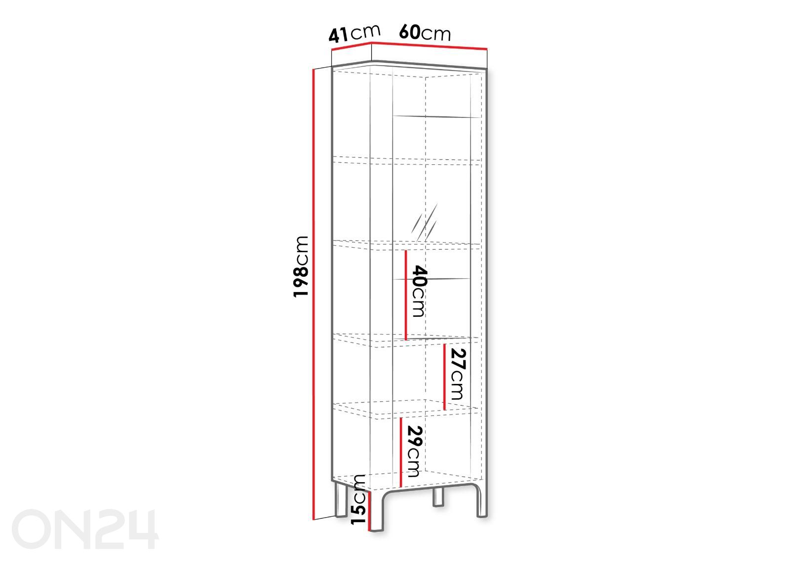 Vitriini Malumi + LED kuvasuurennos mitat