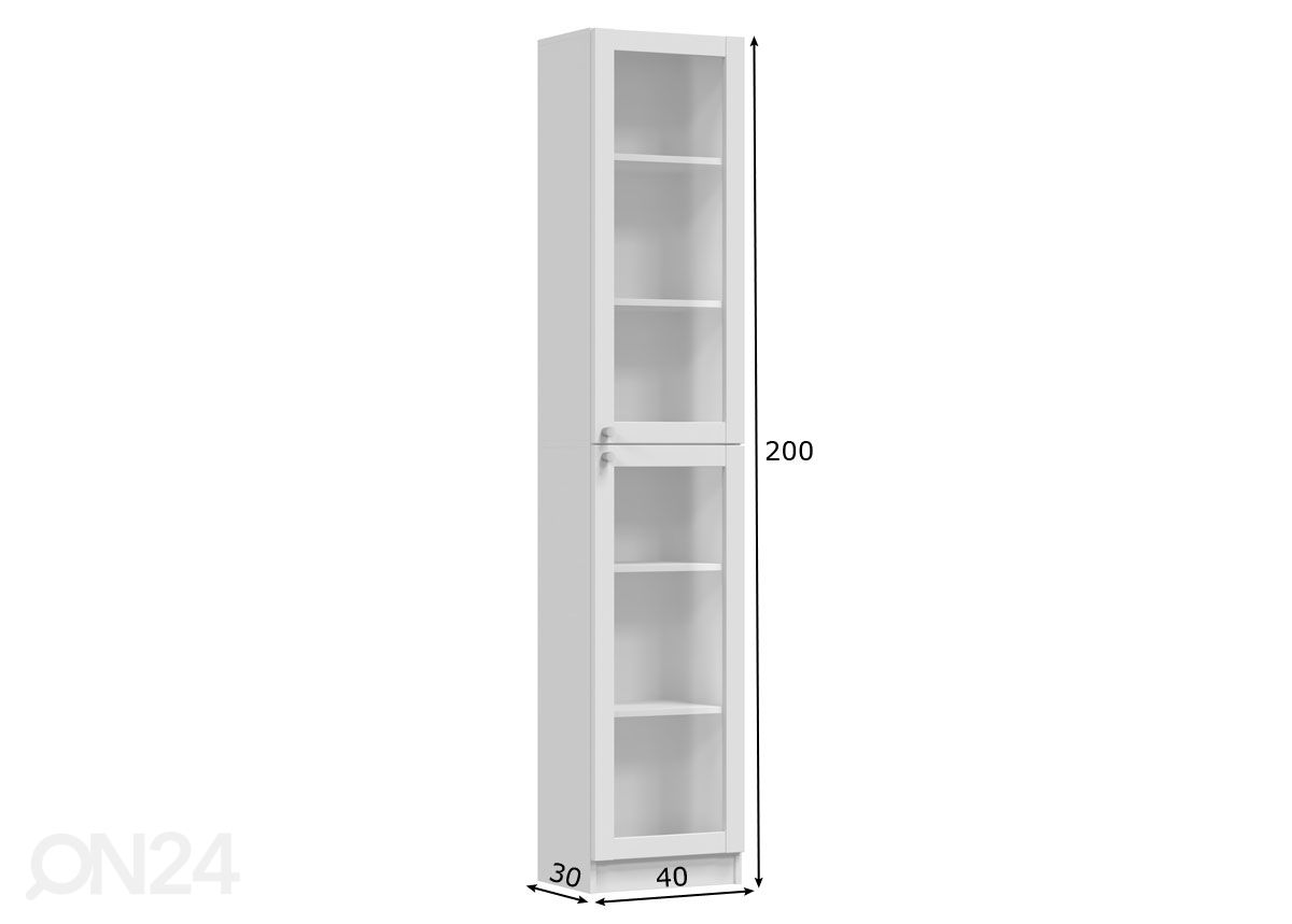 Vitriinikaappi 40 cm kuvasuurennos mitat
