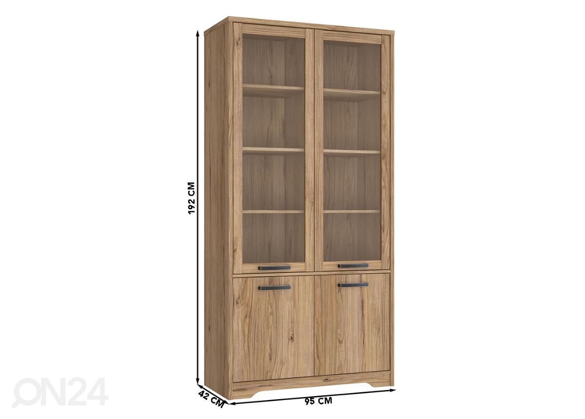 Vitriinikaappi 95 cm kuvasuurennos mitat