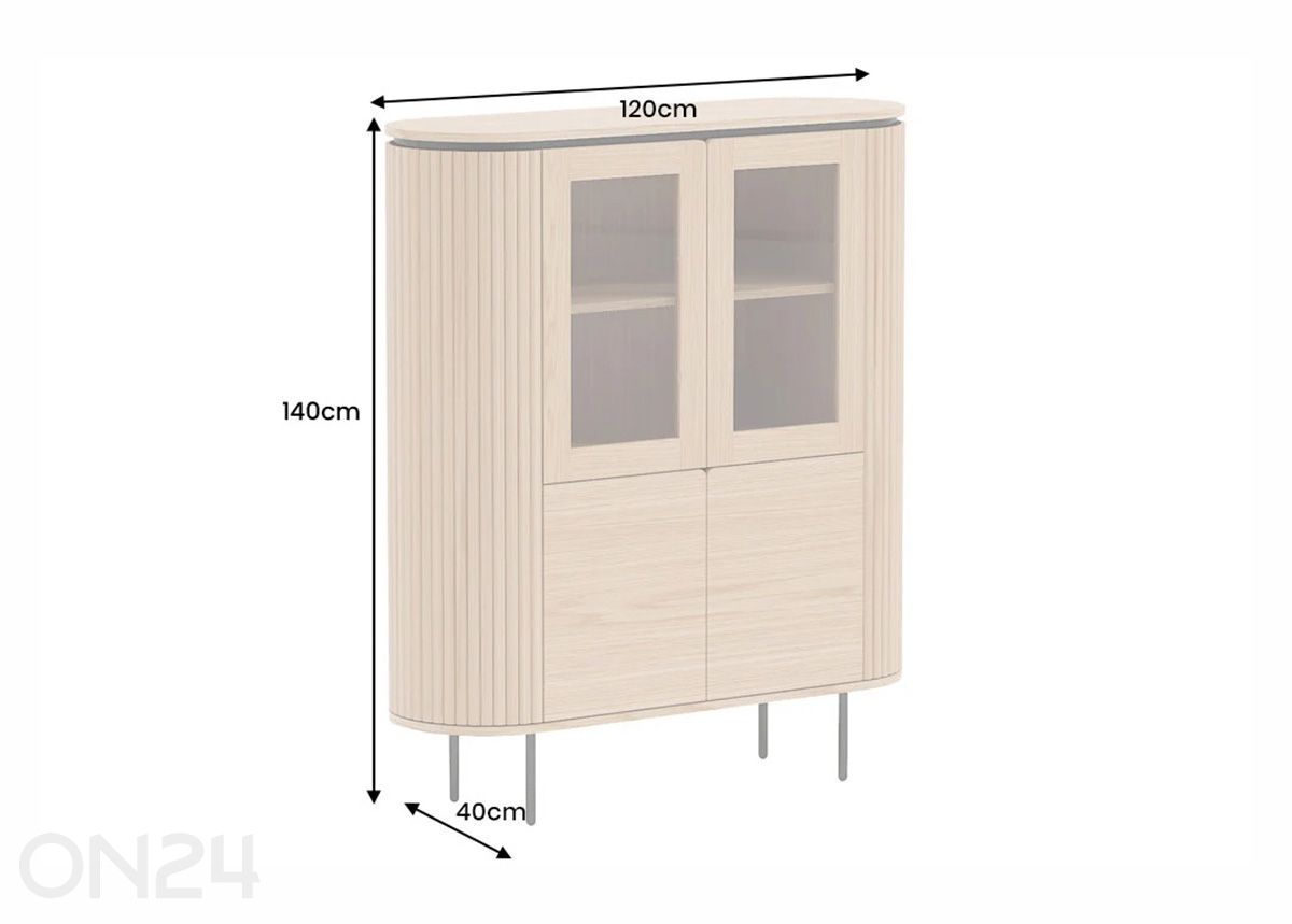 Vitriinikaappi Atelier kuvasuurennos mitat