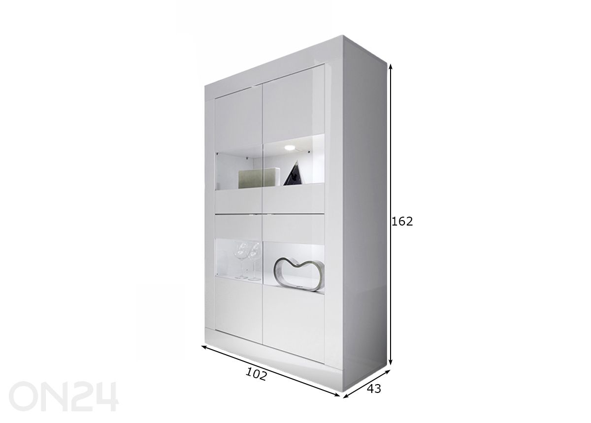 Vitriinikaappi Basic 61 kuvasuurennos mitat