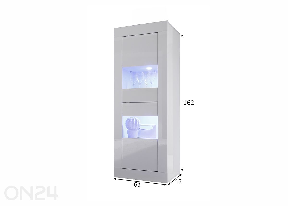 Vitriinikaappi Basic 61 cm kuvasuurennos mitat