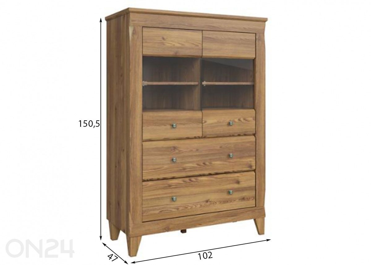 Vitriinikaappi Bergen kuvasuurennos mitat