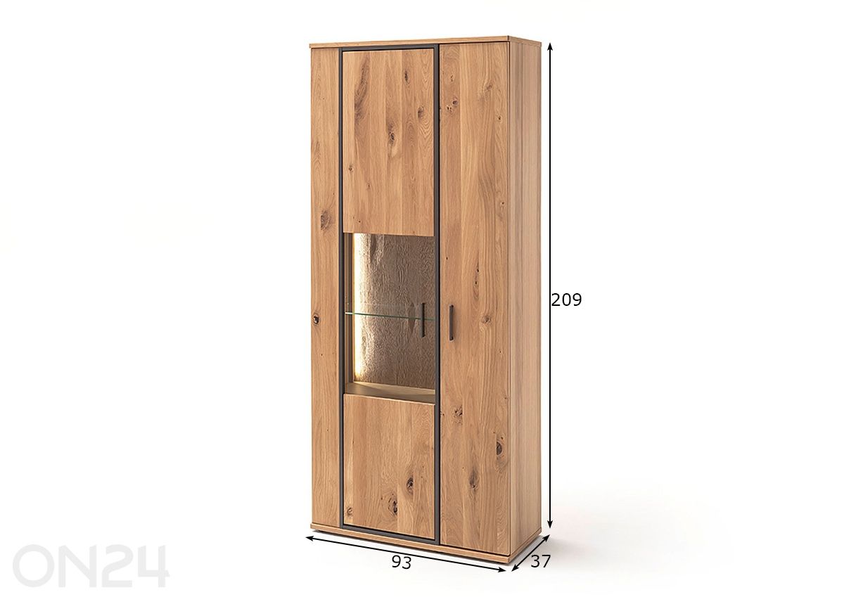 Vitriinikaappi Campinas 93 cm kuvasuurennos mitat