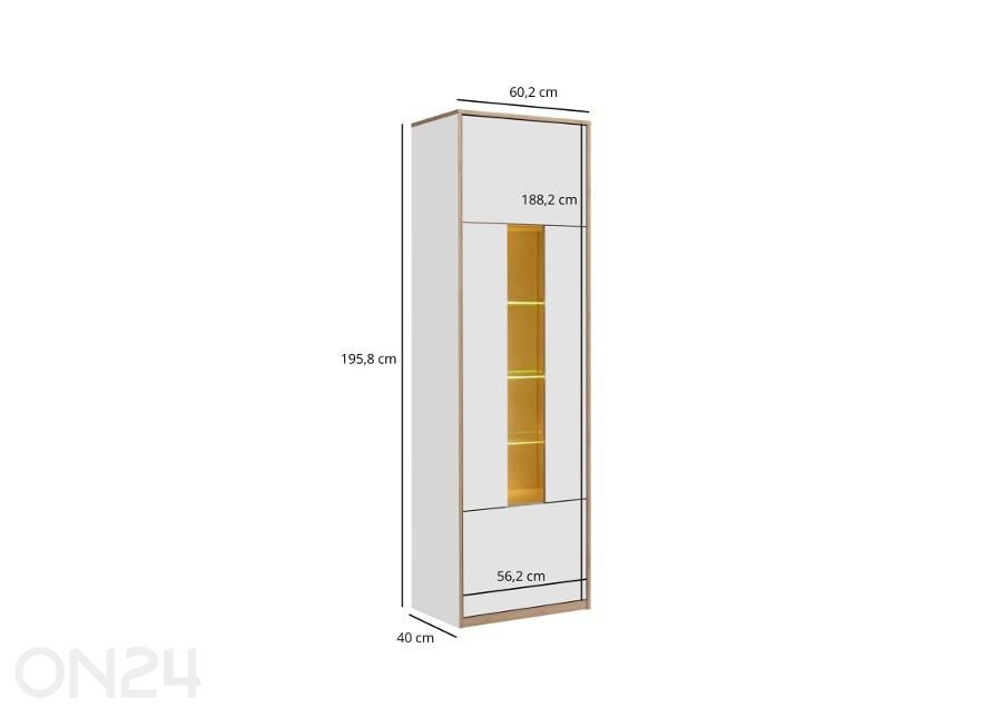 Vitriinikaappi Complex kuvasuurennos mitat