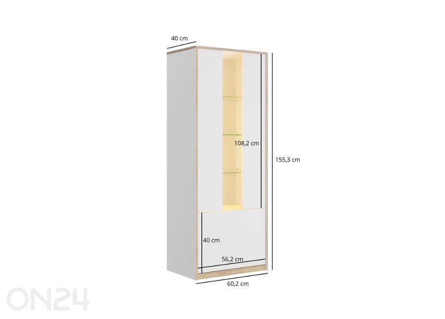 Vitriinikaappi Complex kuvasuurennos mitat