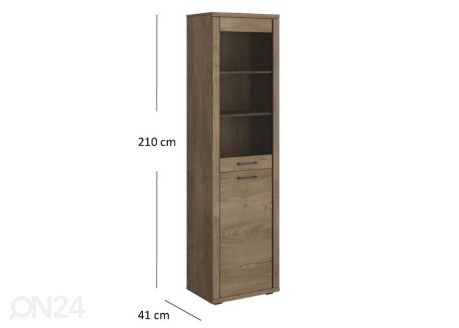 Vitriinikaappi Cordan 57 cm kuvasuurennos mitat