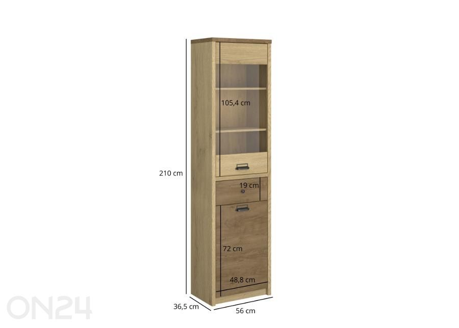 Vitriinikaappi Denzel kuvasuurennos mitat