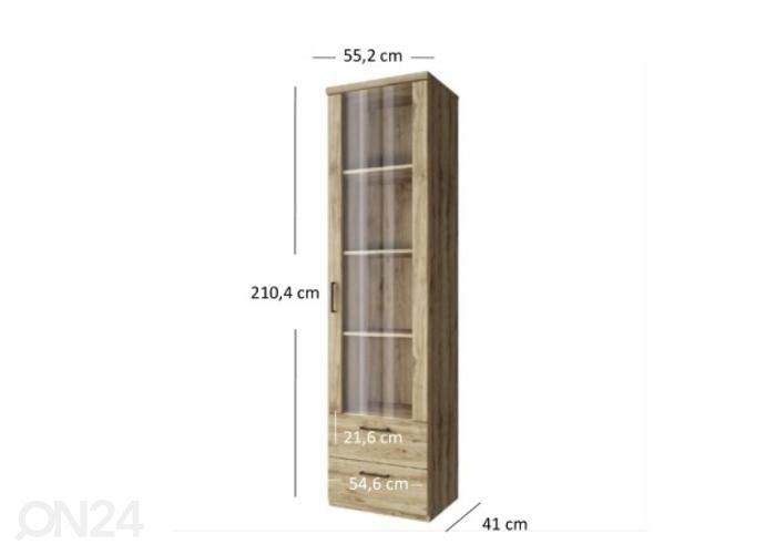 Vitriinikaappi Doorset kuvasuurennos mitat