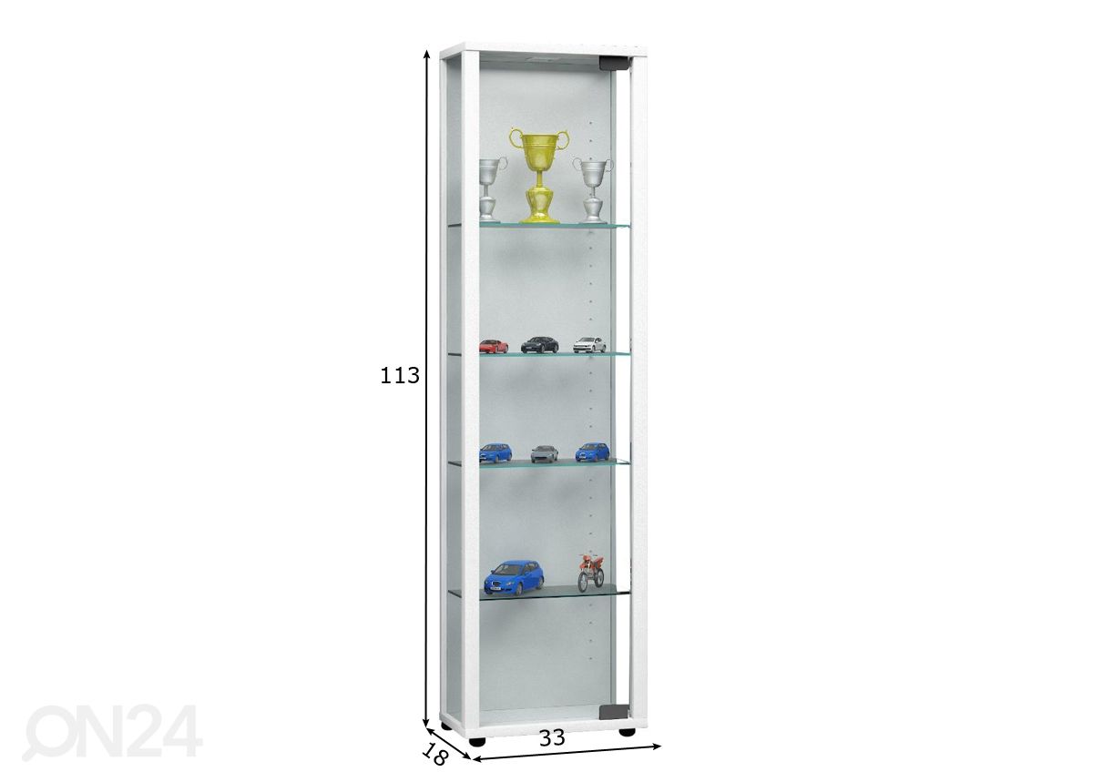Vitriinikaappi Edana Mini 33 cm kuvasuurennos mitat