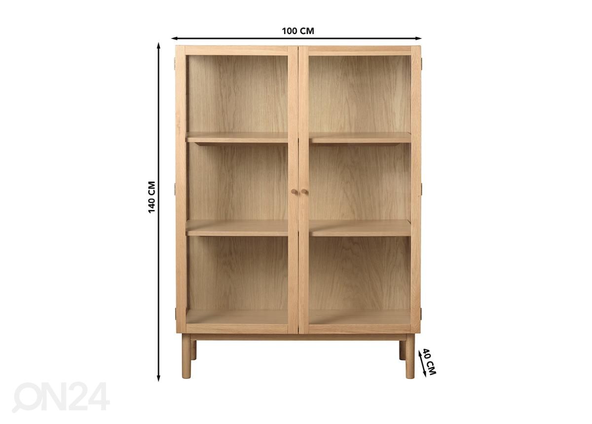 Vitriinikaappi Elba 100 cm kuvasuurennos mitat