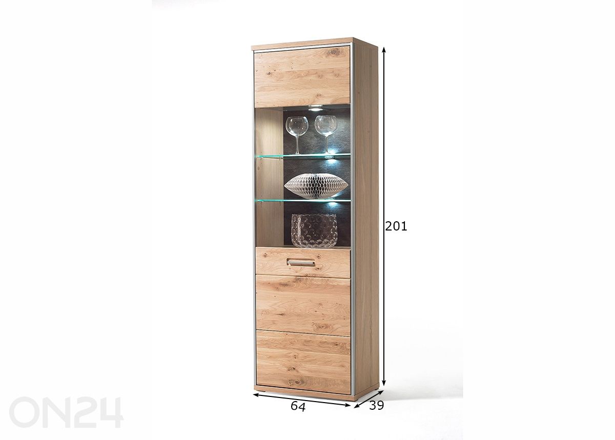 Vitriinikaappi Espero kuvasuurennos mitat