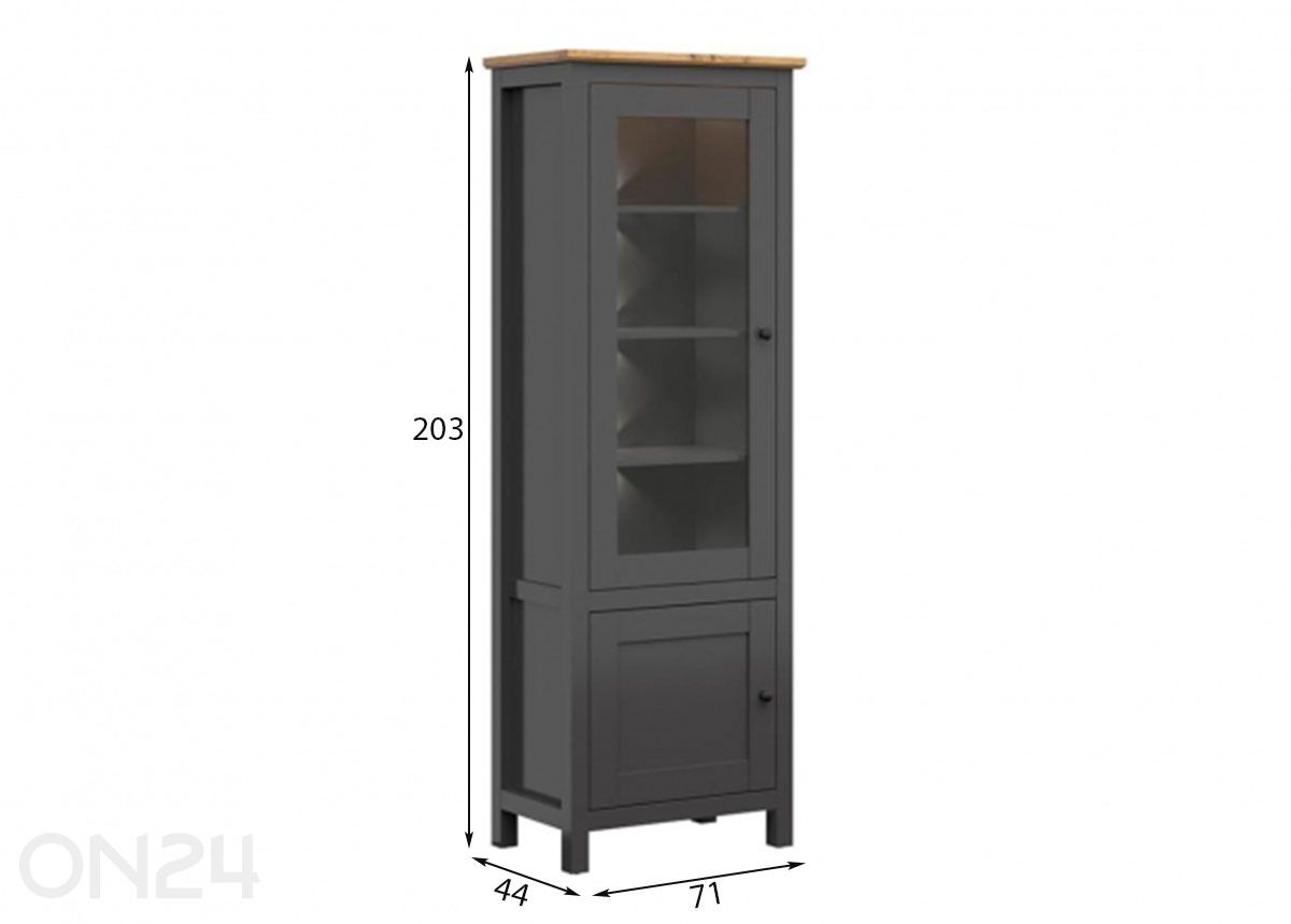 Vitriinikaappi Hesen kuvasuurennos mitat