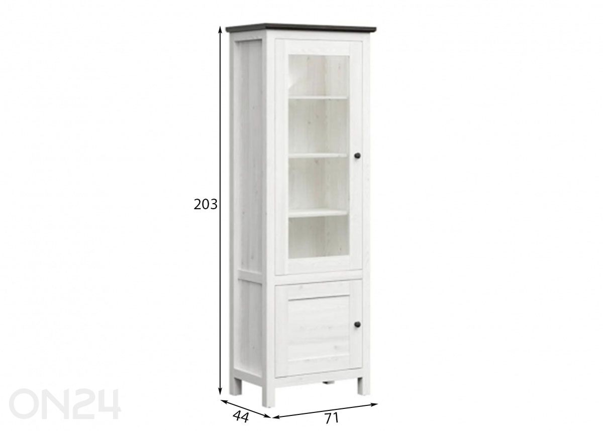 Vitriinikaappi Hesen kuvasuurennos mitat