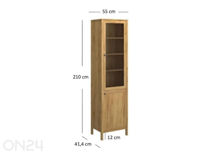 Vitriinikaappi Klark 55 cm kuvasuurennos mitat