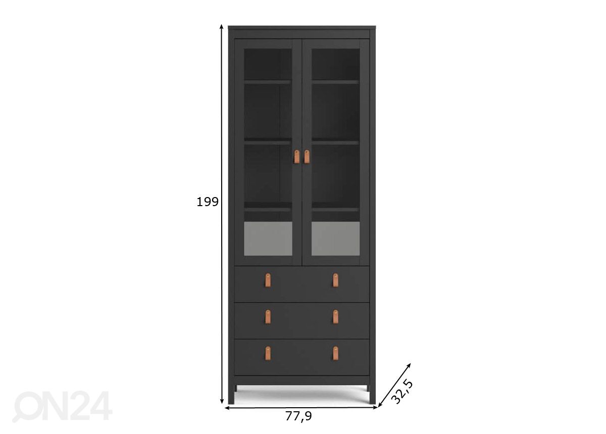 Vitriinikaappi Madrid 78 cm kuvasuurennos mitat
