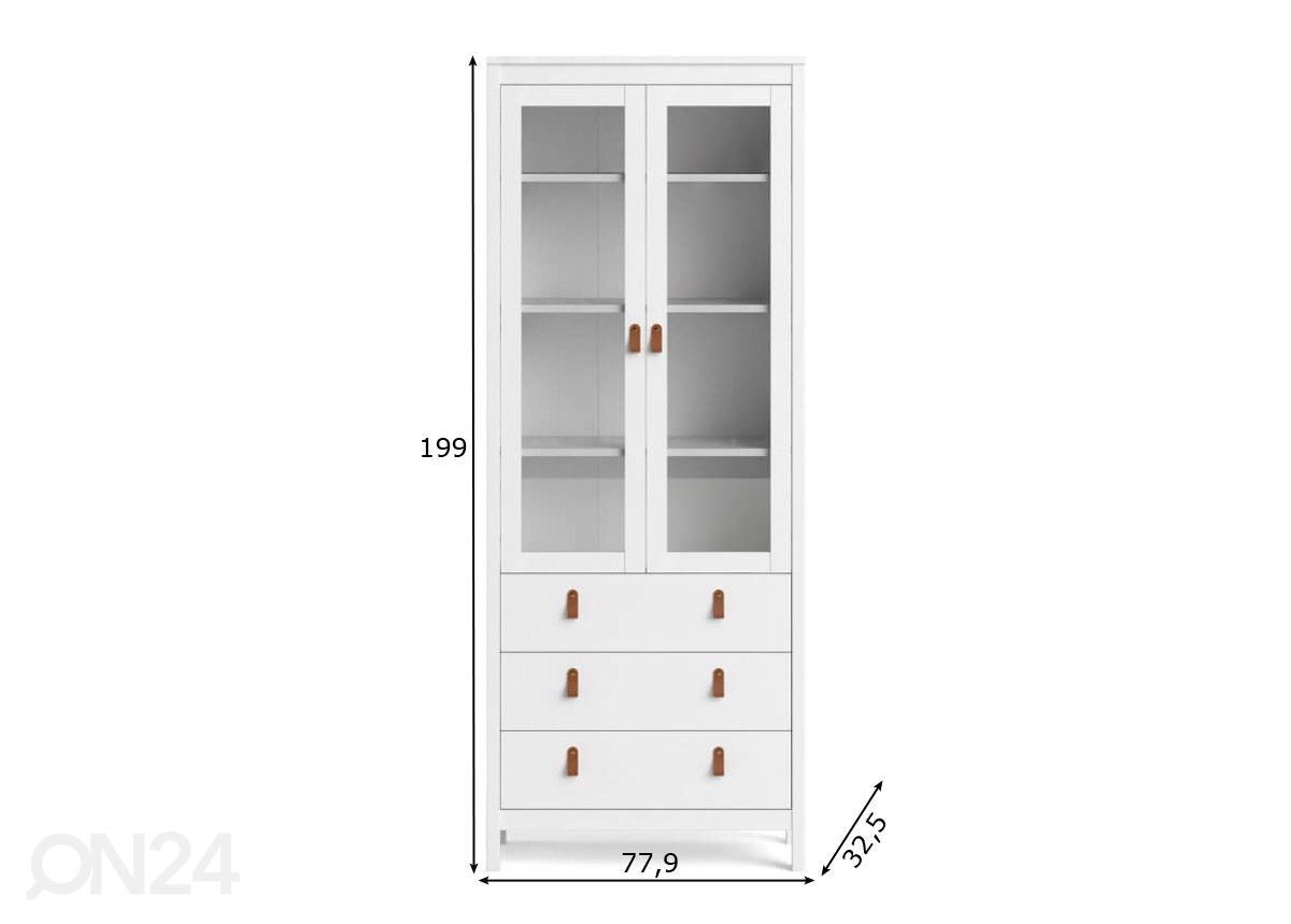 Vitriinikaappi Madrid 78 cm kuvasuurennos mitat