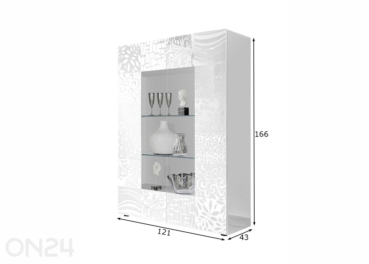Vitriinikaappi Miro kuvasuurennos mitat