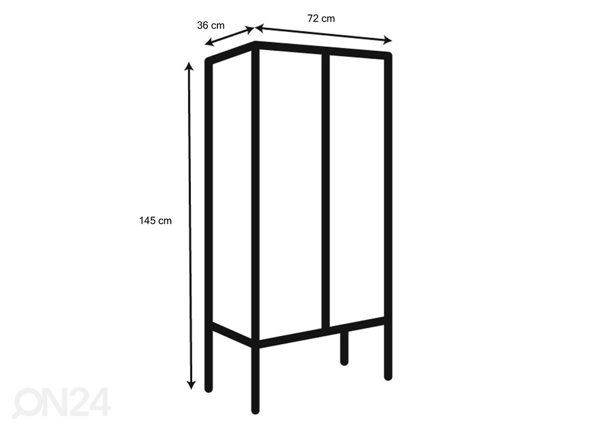 Vitriinikaappi Neva 72 cm kuvasuurennos mitat