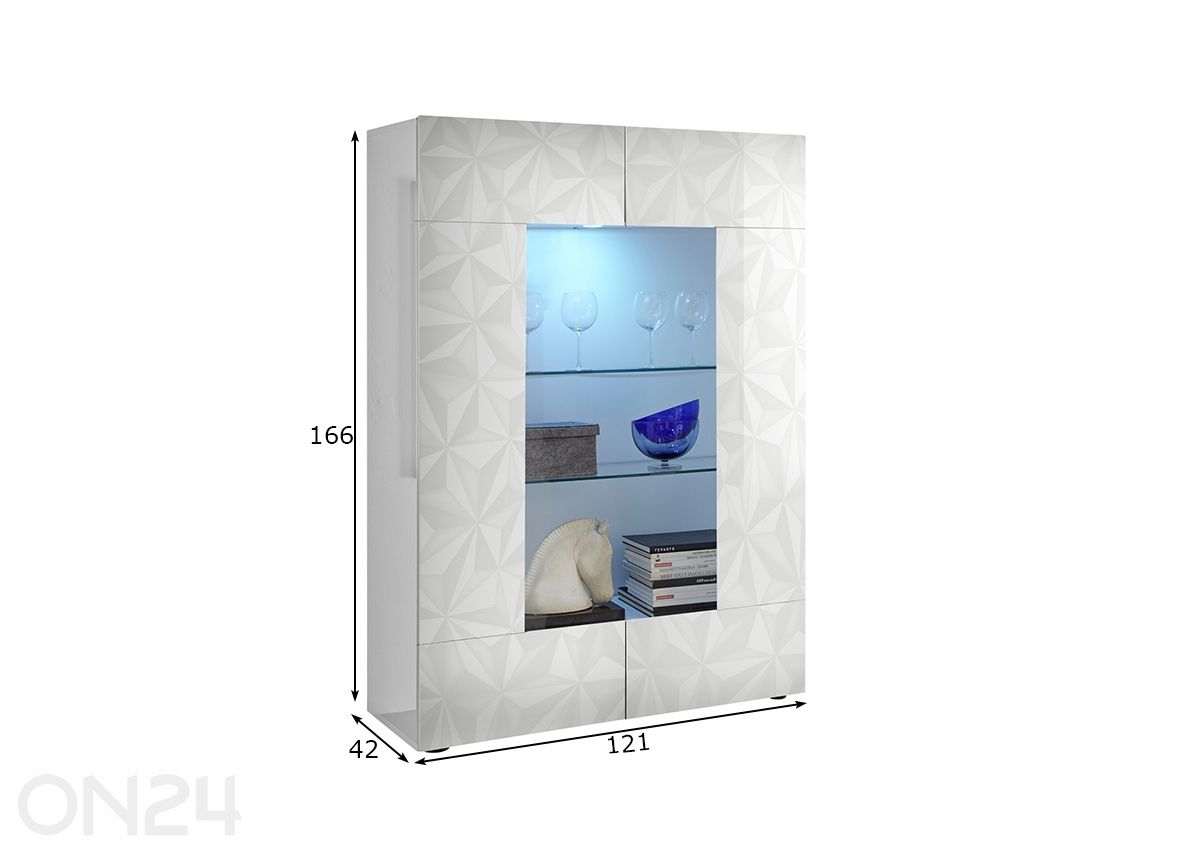 Vitriinikaappi Prisma kuvasuurennos mitat