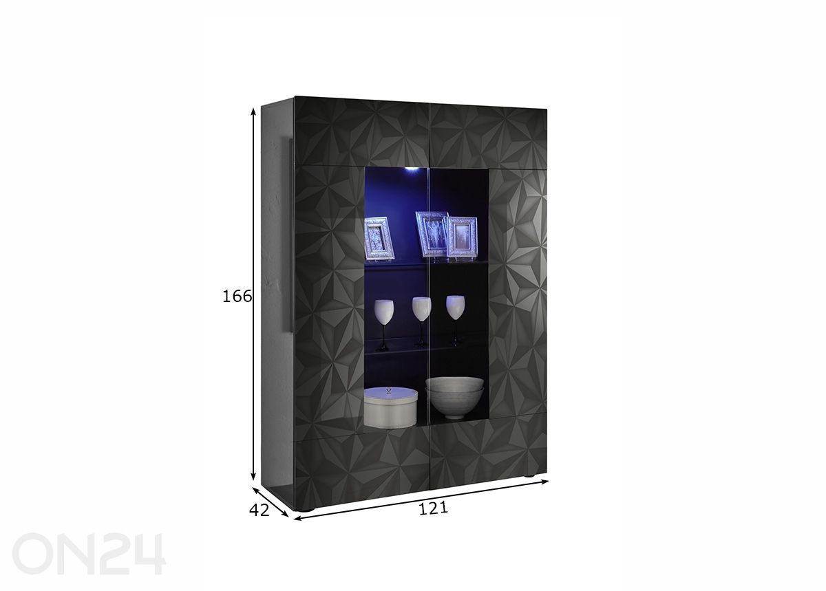 Vitriinikaappi Prisma kuvasuurennos mitat