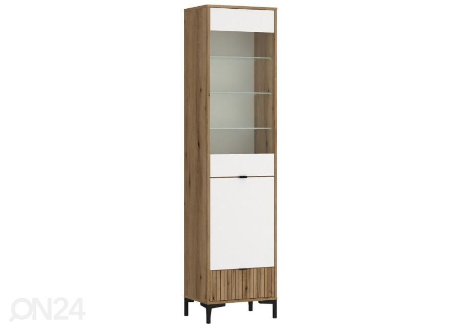 Vitriinikaappi Ricko 47 cm, valkoinen/tammi kuvasuurennos