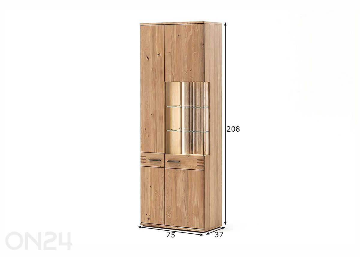 Vitriinikaappi Salvador 75 cm kuvasuurennos mitat