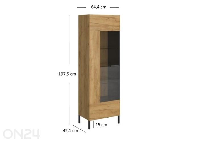 Vitriinikaappi Santes 64,4 cm kuvasuurennos mitat
