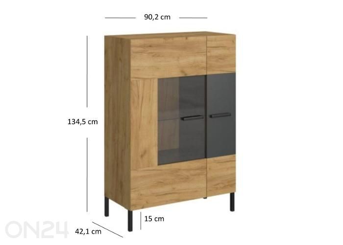 Vitriinikaappi Santes 90,2 cm kuvasuurennos mitat