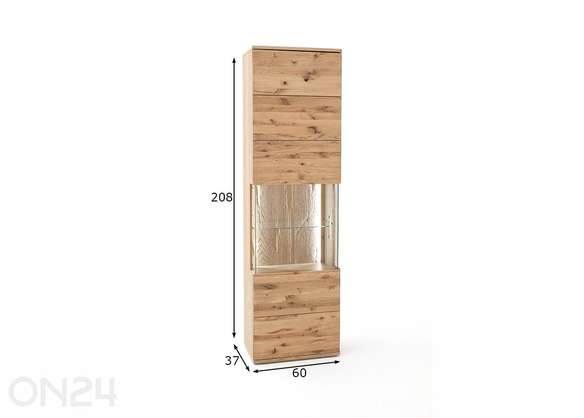 Vitriinikaappi Santori 60 cm kuvasuurennos mitat