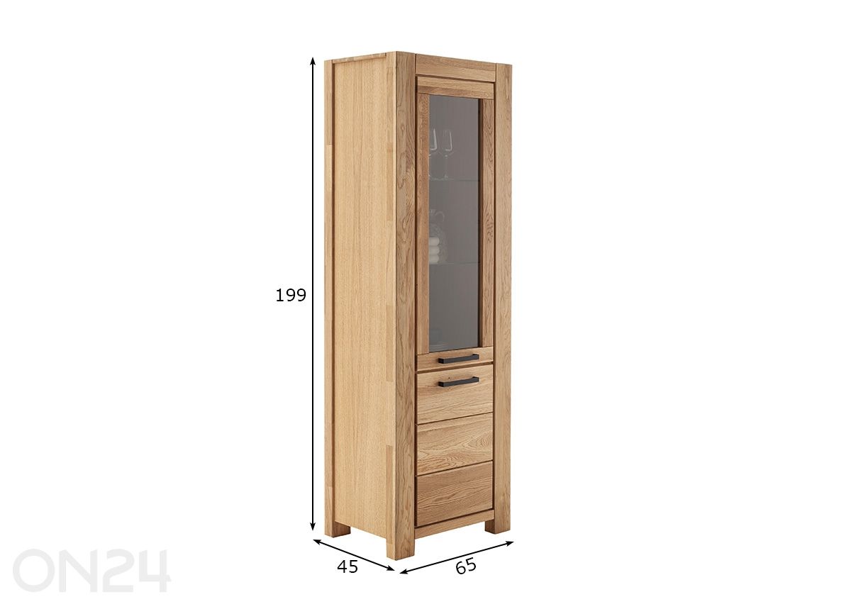 Vitriinikaappi Silias 65 cm kuvasuurennos mitat