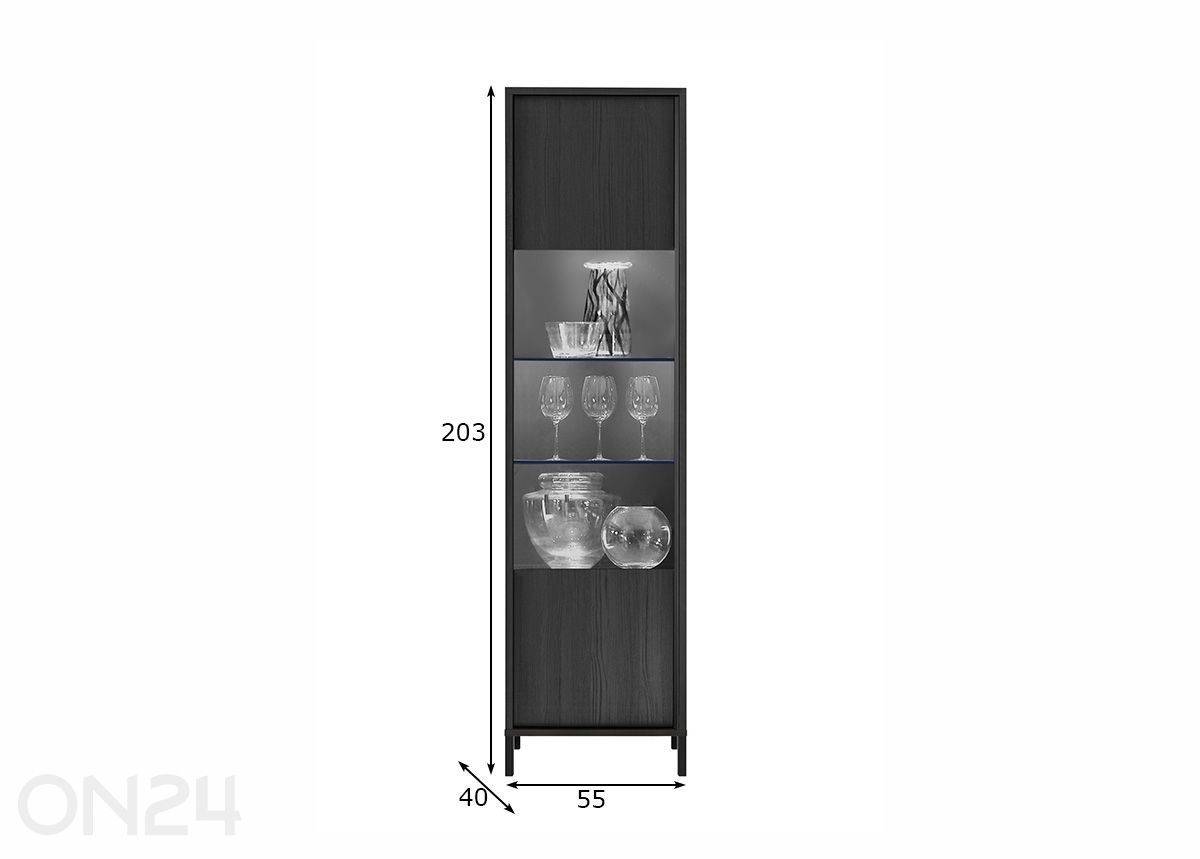 Vitriinikaappi Steel kuvasuurennos mitat