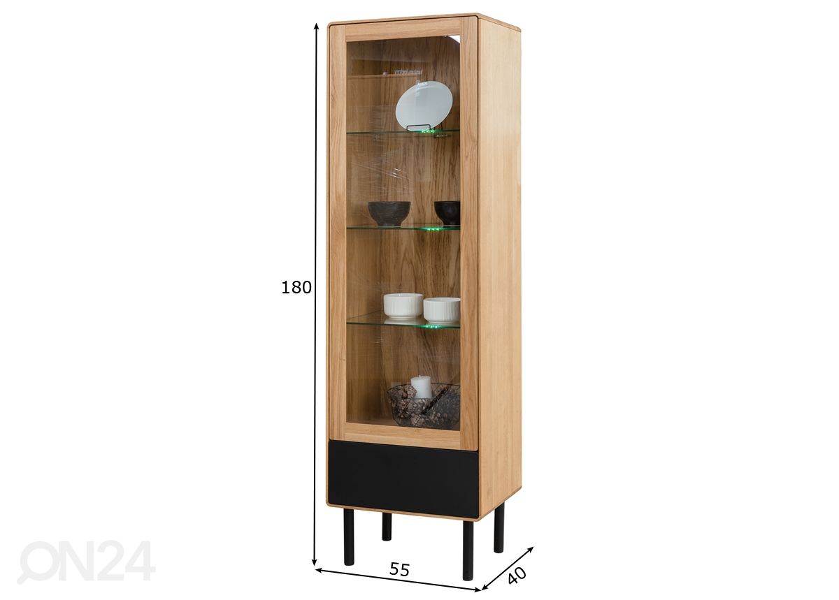 Vitriinikaappi Tokyo 55 cm kuvasuurennos mitat