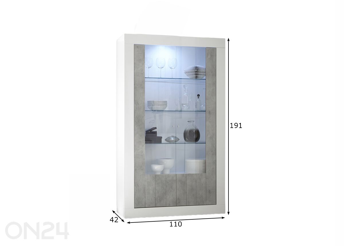 Vitriinikaappi Urbino kuvasuurennos mitat