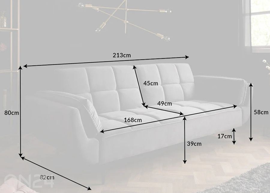 Vuodesohva Boutique kuvasuurennos mitat