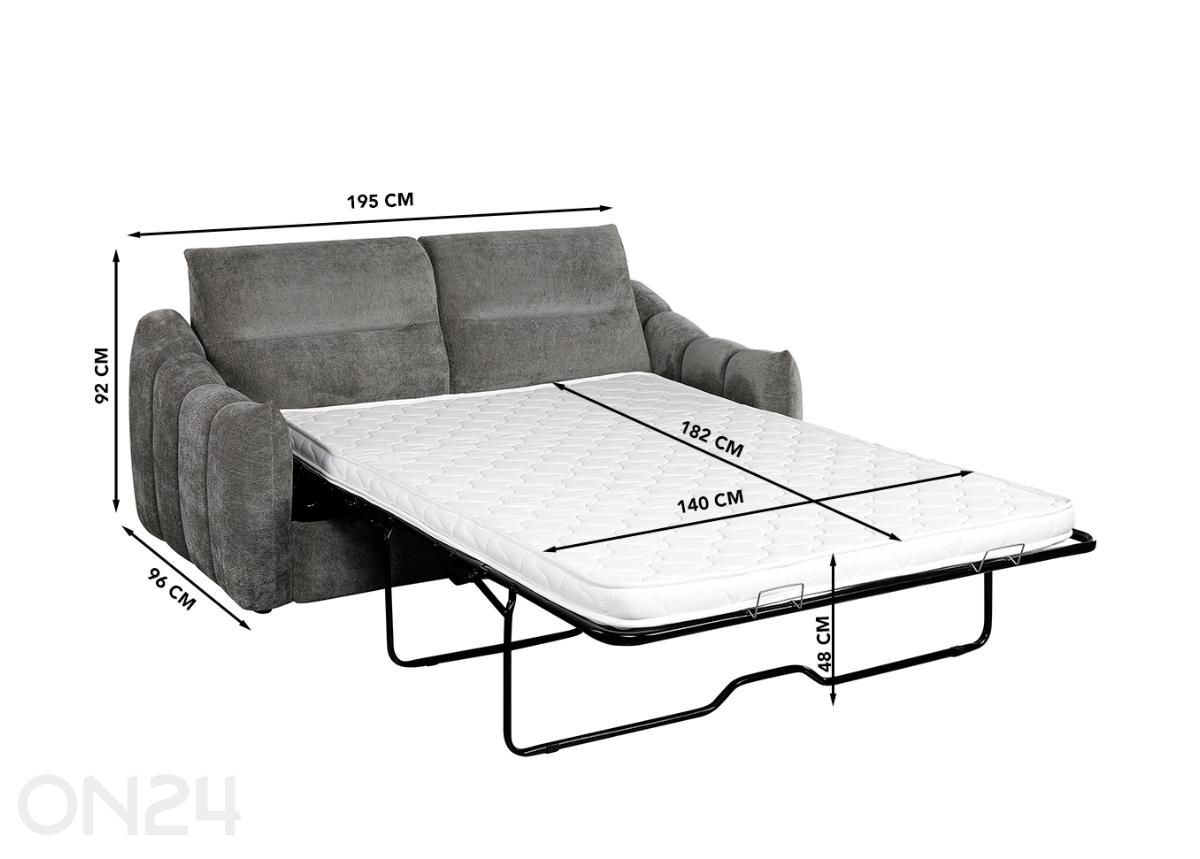 Vuodesohva Ibiz kuvasuurennos mitat