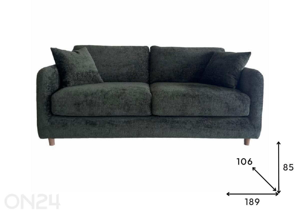 Vuodesohva Krouda patjalla 189 cm kuvasuurennos mitat