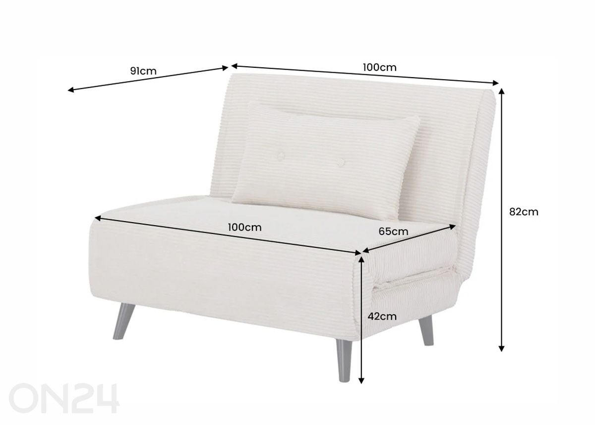 Vuodetuoli Smart 100 cm kuvasuurennos mitat