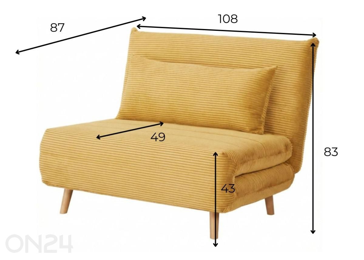 Vuodetuoli Sol kuvasuurennos mitat