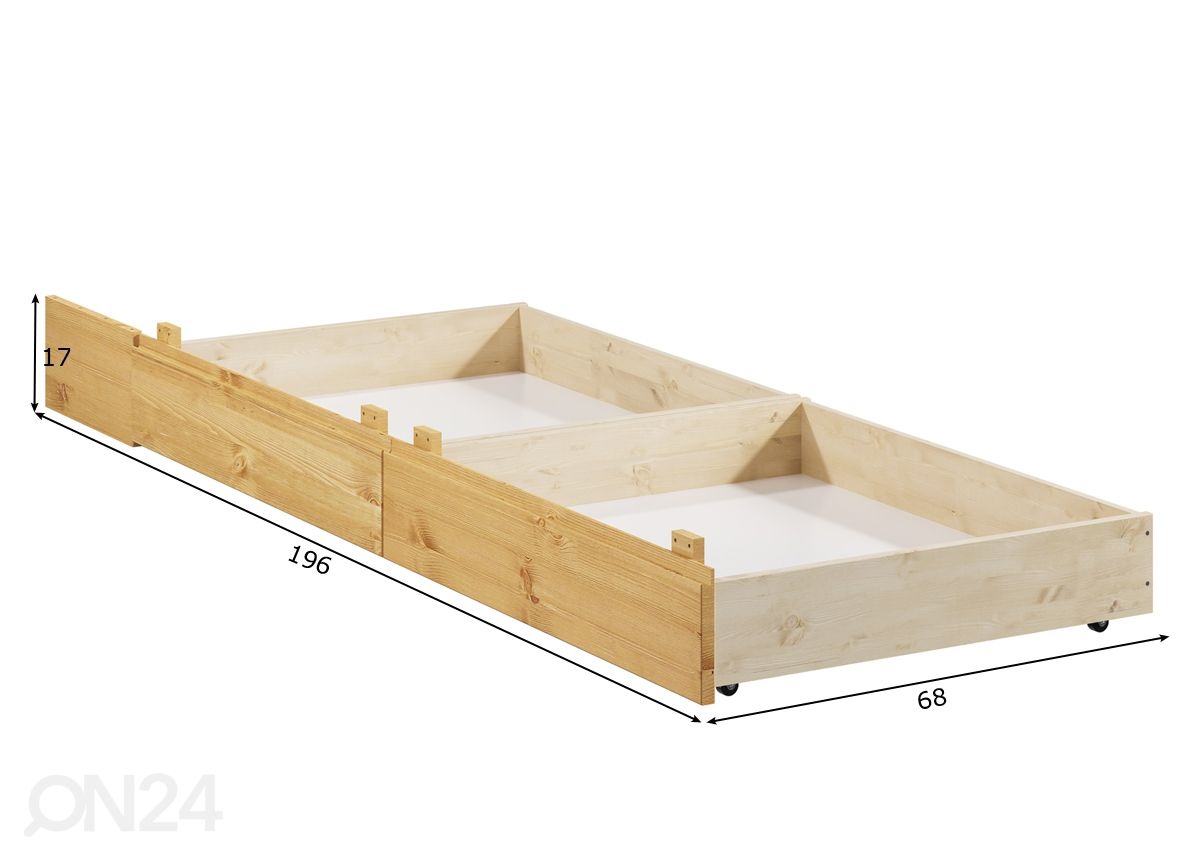 Vuodevaatelaatikko Liva, 2 kpl kuvasuurennos mitat