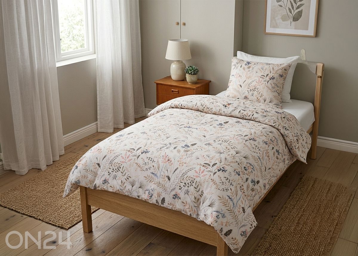 Vuodevaatesetti Meadow, pussilakana 150x205 cm + tyynyliina 50x60 cm kuvasuurennos