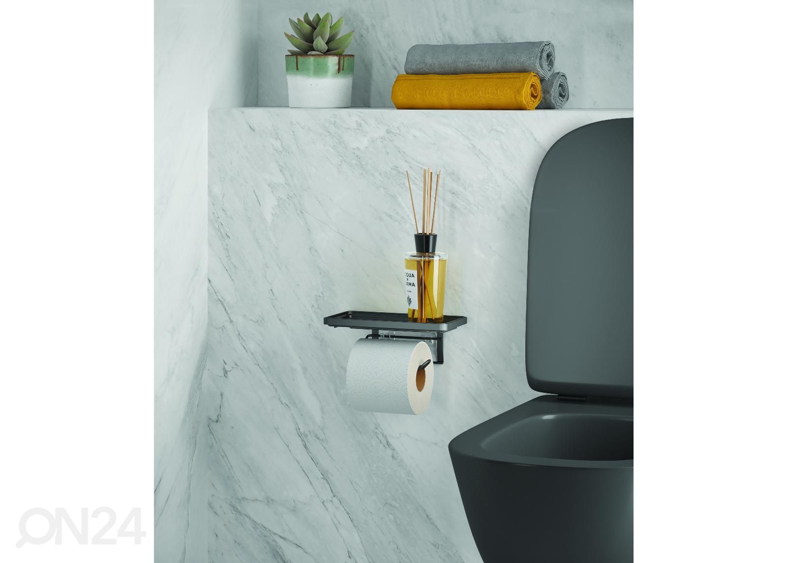 WC-paperiteline kännyllähyllyllä Origin-Ufix, 22x11x8 cm, musta kuvasuurennos