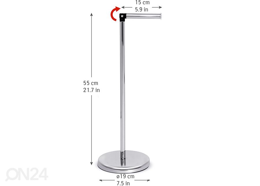 WC-paperiteline Tatkraft Ingrid kuvasuurennos mitat